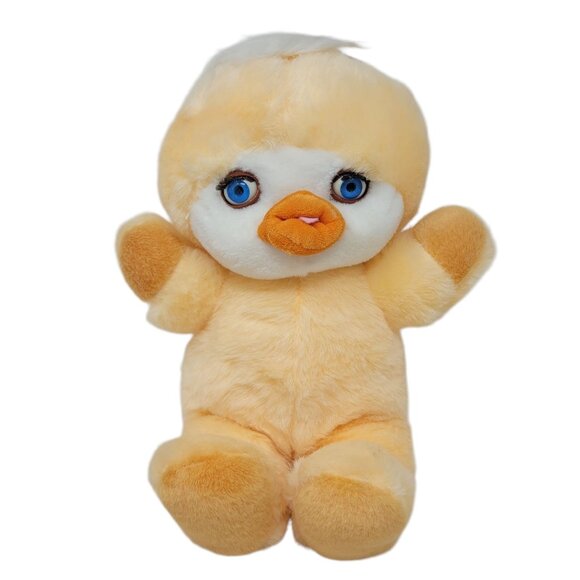 RARE MTY Vintage Rocker Eyes Open & Close Yellow Plush Duck Stuffed Vintage Toy - Picture 1 of 8